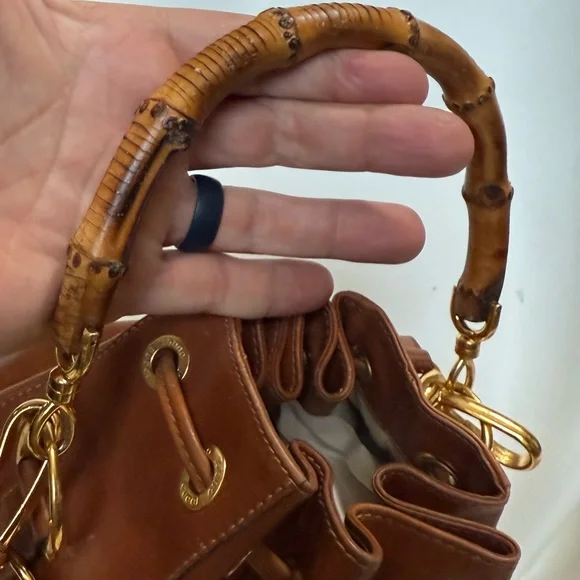 Brown Leather Drawstring Bag - Picture 3 of 13